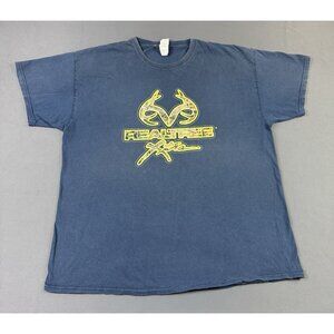 Rare Vintage Y2K Real Tree Xtra Outdoor Navy Blue Shirt Camo Graphic XL
